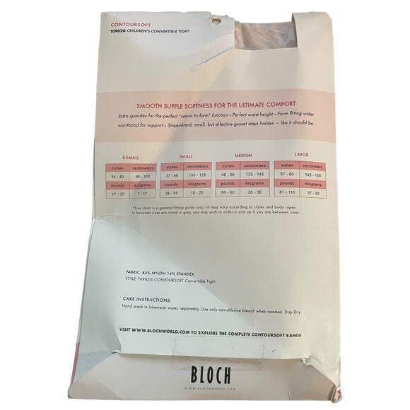 Bloch Girls Pink Adaptatoe Tights T0982G Childs Large - Picture 2 of 2